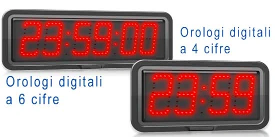 Orologio digitale LED a 4 e 6 cifre